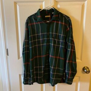 Burberry Green Plaid Button Down Shirt